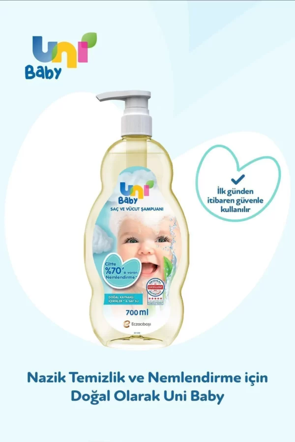 شامپو بچه یونی Uni Baby Hair and Body Shampoo 700 ml