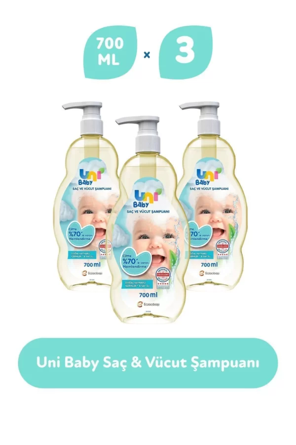 شامپو بچه یونی Uni Baby Hair and Body Shampoo 700 ml