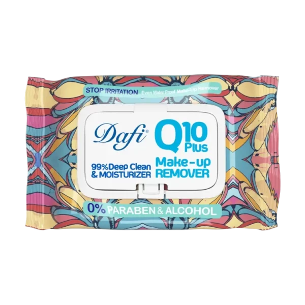 دستمال مرطوب پاک کننده آرایش دافی مدل Q10 طرح گل 2 50 عددی