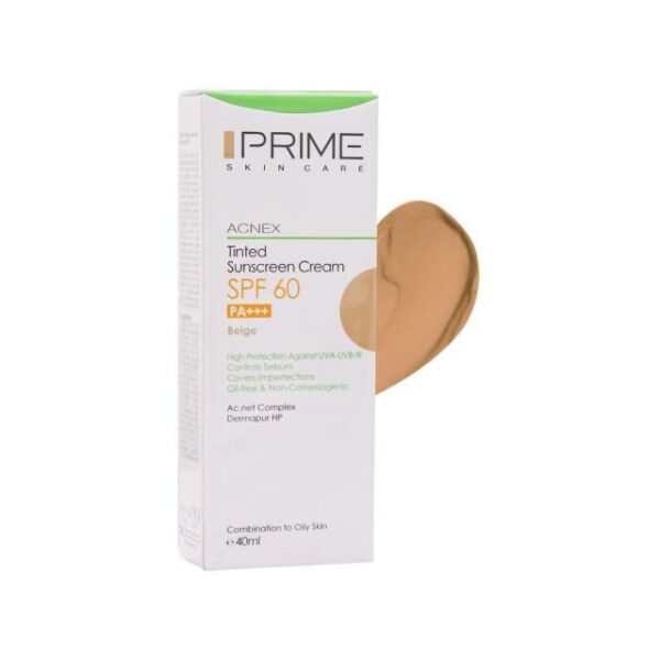 کرم ضد آفتاب Acnex پرایم SPF 60 حجم 40 میلی لیتر - بژ طبیعی