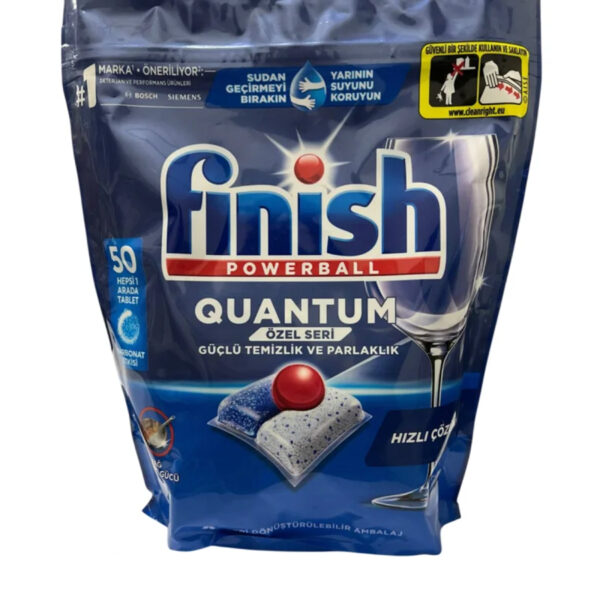 قرص ماشین ظرفشویی فینیش Quantum پاوربال ۵۰ عددی – تمیزکننده و براق‌کننده حرفه‌ای ظروف Ozel Sepeti
